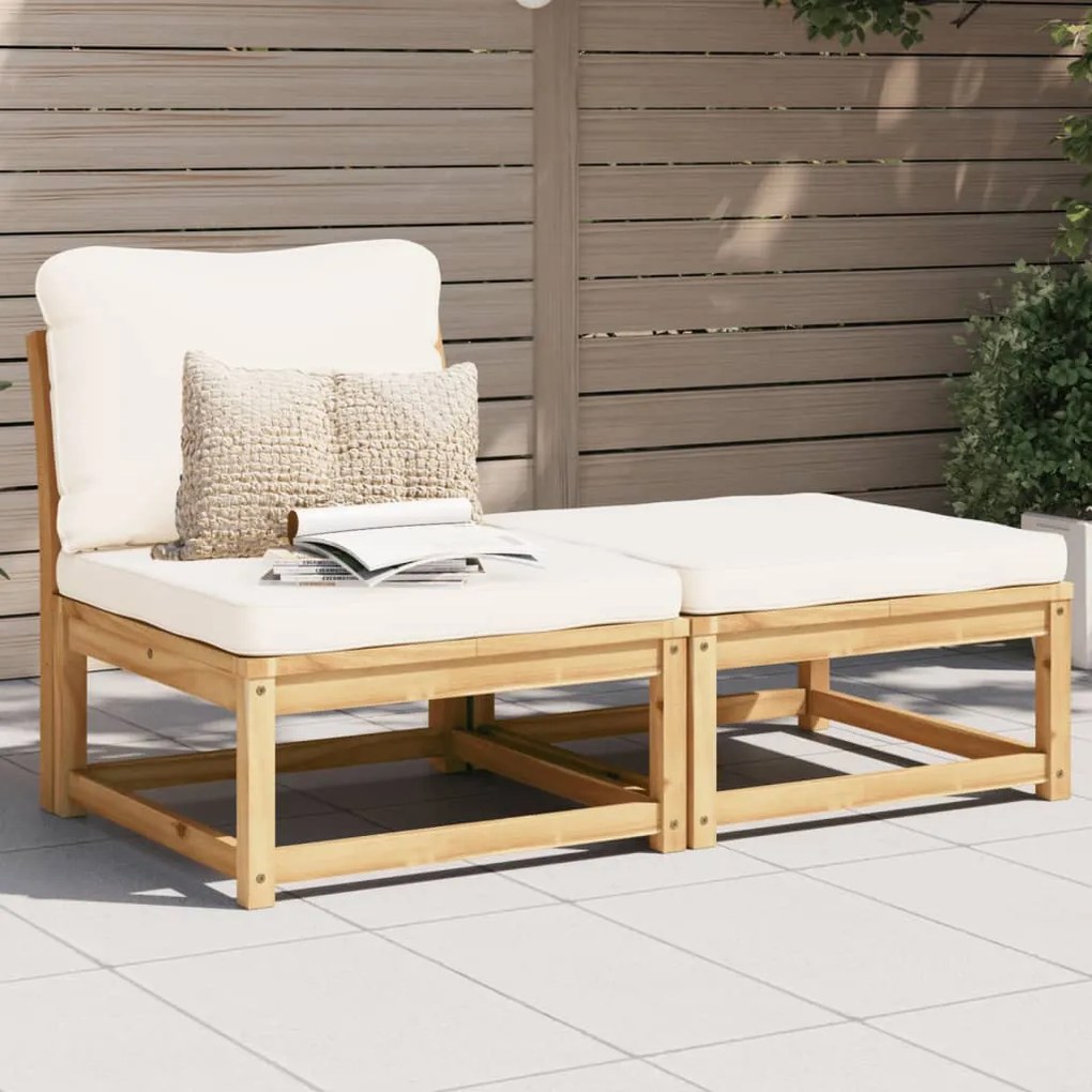 Set mobili da giardino 3pz con cuscini legno massello di acacia