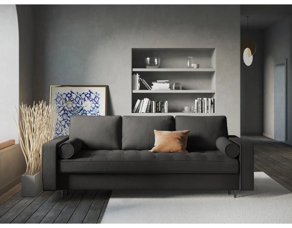 Divano letto grigio scuro Santo - Milo Casa