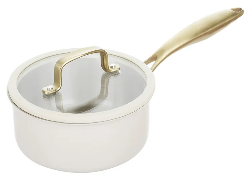 Casseruola 16 cm in acciaio bianco oro California con coperchio