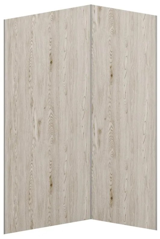 Pannello per parete da doccia effetto legno chiaro alluminio con profili L90xL120xH210cm - Lotto di 2 - ENEKO
