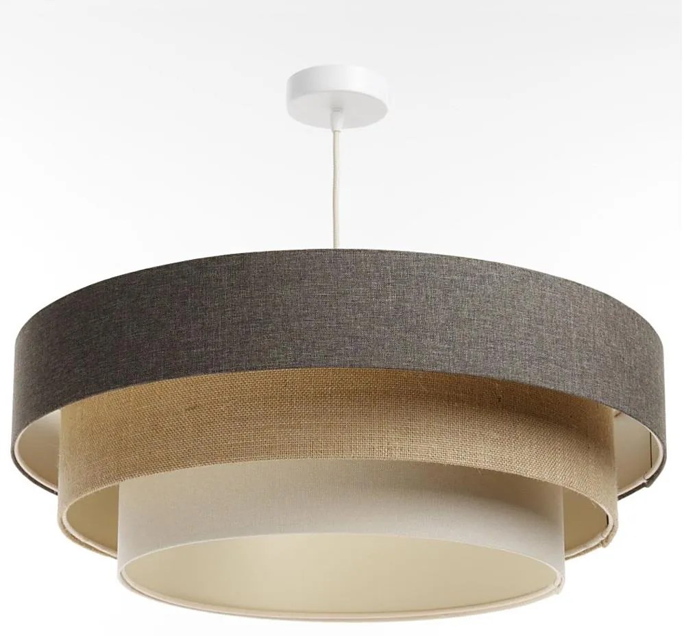 Lampadario a sospensione con filo BOHO TRINITI 1xE27/60W/230V grigio/beige/color crema