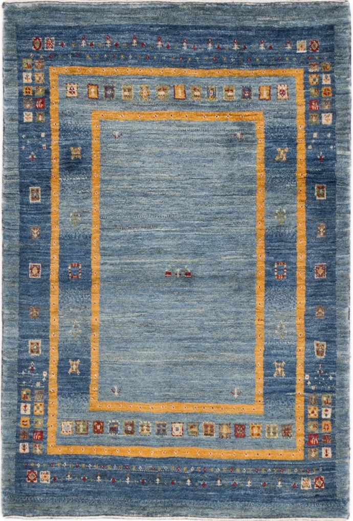 Loribaft Tappeto persiano 130 x 90 Blu (Iran) Annodato A Mano