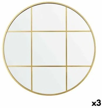 Specchio da parete Finestra Dorato polistirene 80 x 80 x 3 cm (3 Unità)