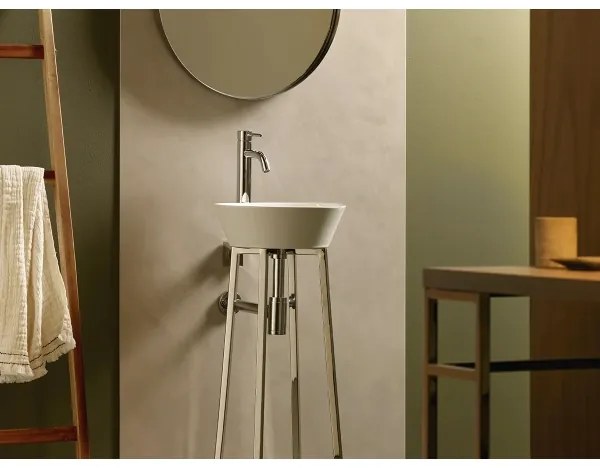 Bathco 4086 - Lavabo da appoggio VOLTA Ø 35 cm porcellana/bianco