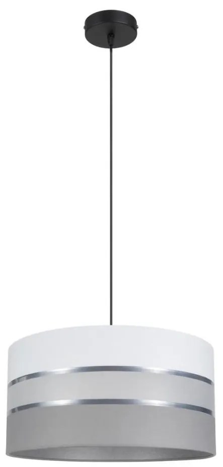 Lampadario su corda CORAL 1xE27/60W/230V d. 40 cm bianco/grigio
