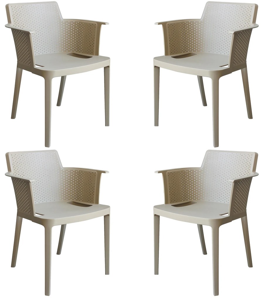 MAKKA - poltrona da esterno ed interno in plastica set da 4