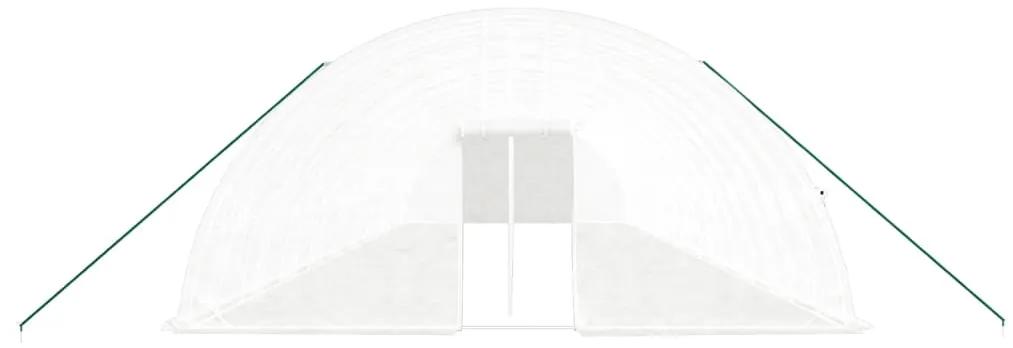 Serra con Telaio in Acciaio Bianco 120 m² 20x6x2,85 m