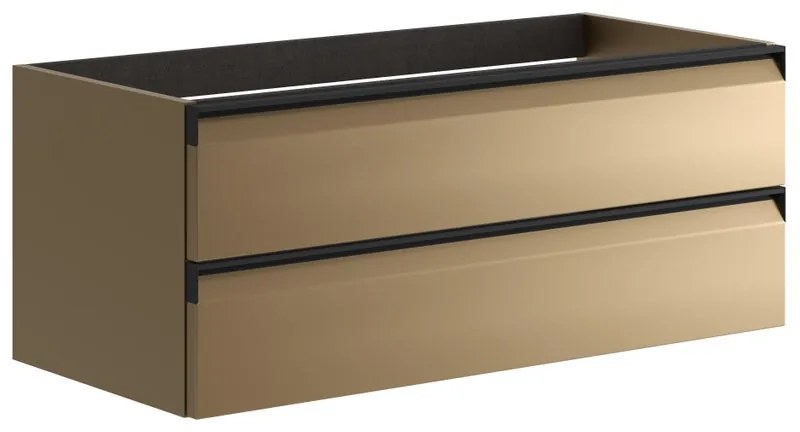 Mobile da bagno sotto lavabo Fusion giallo opaco L 99.5 x H 40 x P 45.5 cm 2 cassetti, lavabo non incluso
