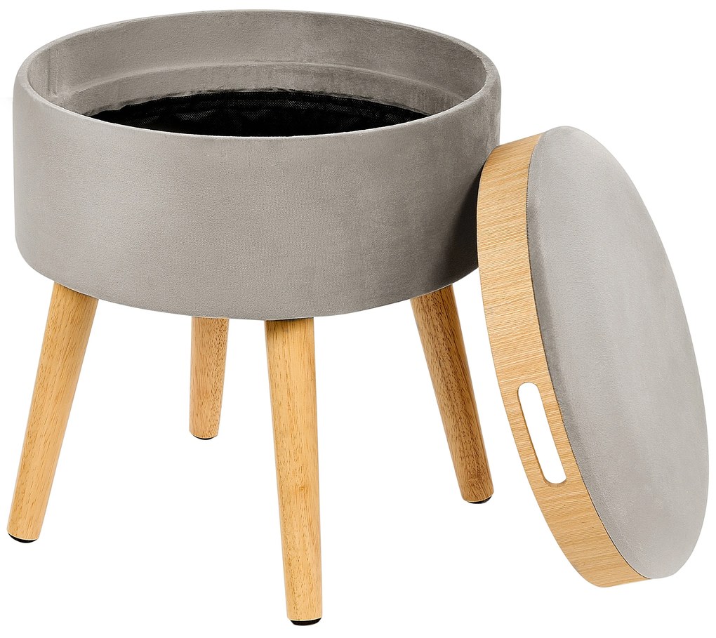 Pouf contenitore velluto grigio NEELY Beliani
