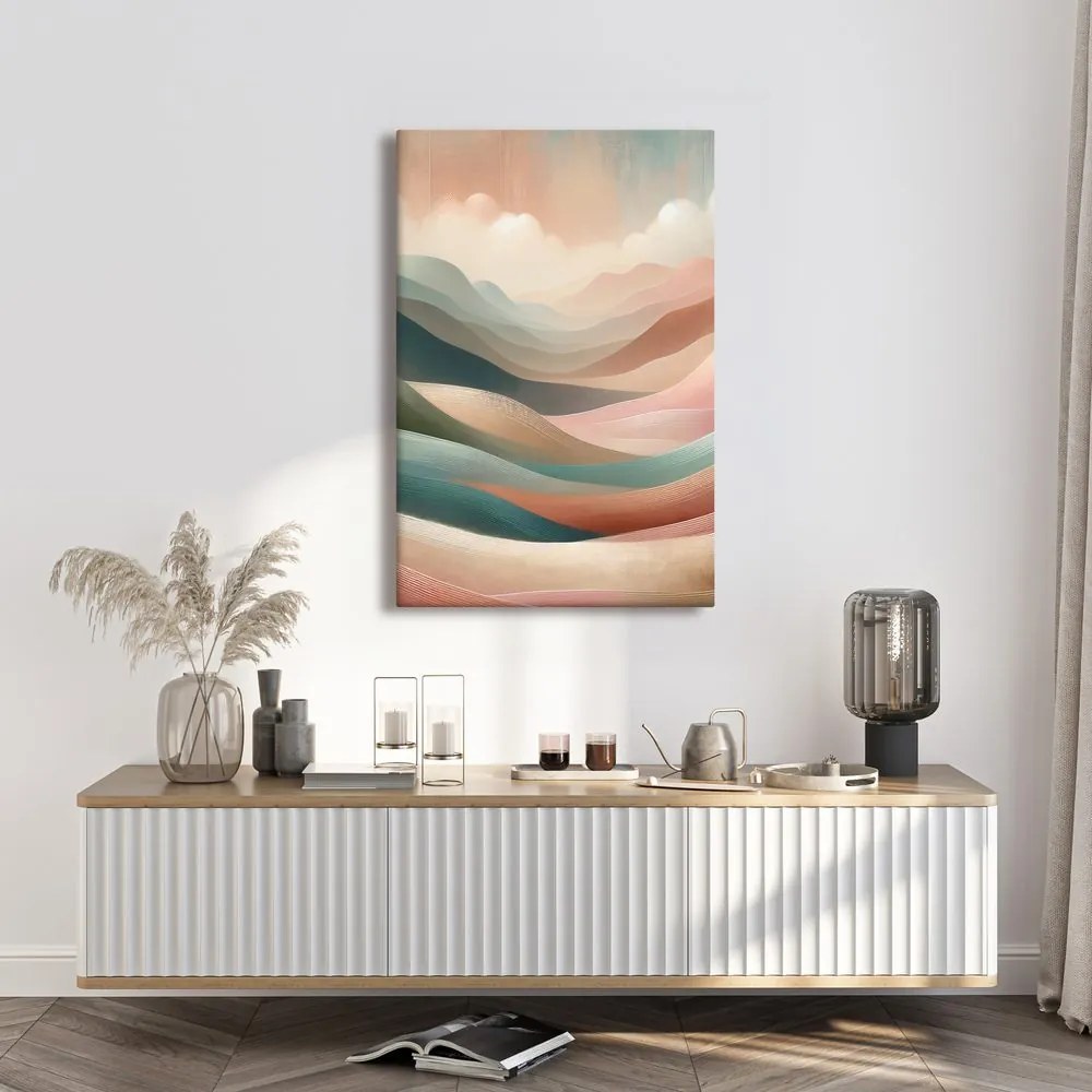 Quadro su tela – Paesaggio ondulato in pastello
