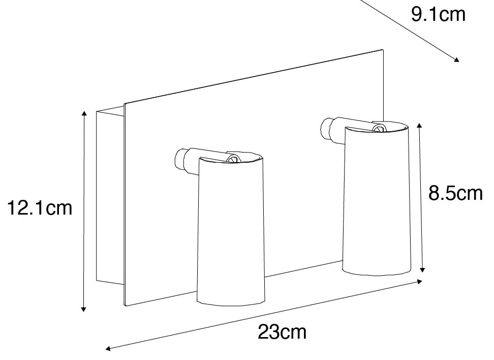 Lampada da parete per esterni moderna bianca con LED 2 luci IP54 - Simon
