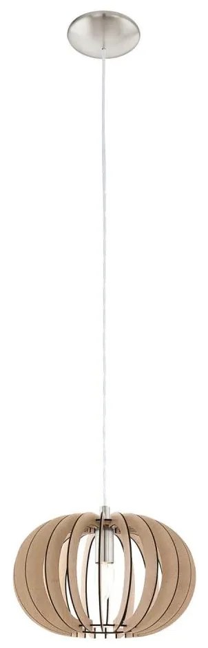 Eglo 95038 - Lampada a sospensione con cavo STELLATO 1xE27/60W/230V Ø 30 cm beige