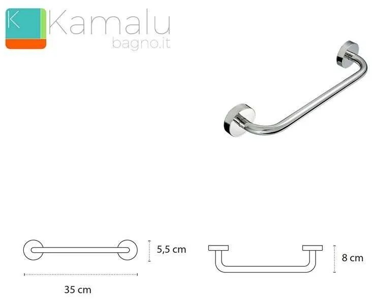 Kamalu - corrimano ausilio sicurezza bagno 35cm in acciaio inox | mira-c