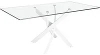 Tavolo da pranzo rettangolare 180x95x75 cm in vetro design moderno