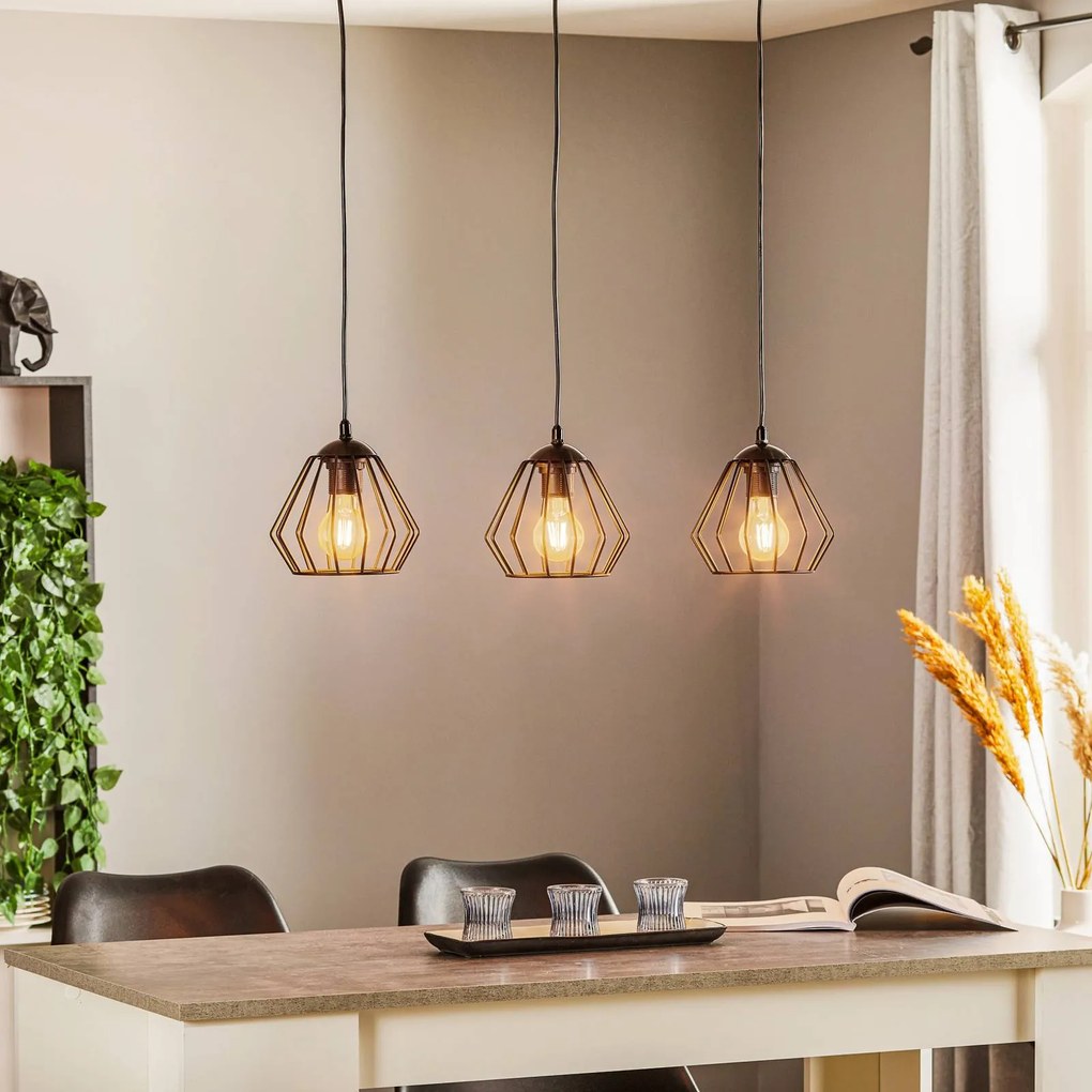 Lampada a sospensione Agat HELAM, dimmerabile, Nero, Soggiorno / Sala da pranzo, Metallo, Moderno, Lampada a sospensione
