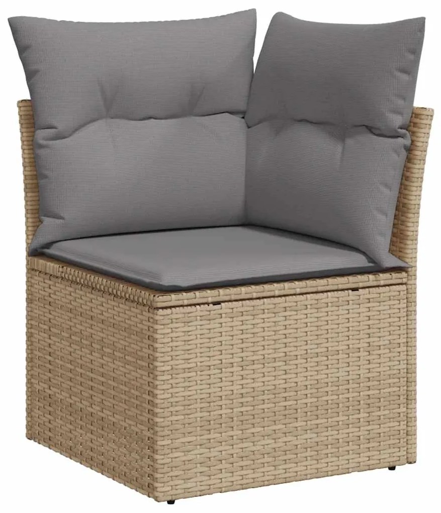 Set divani da giardino 7 pz con cuscini beige in polyrattan