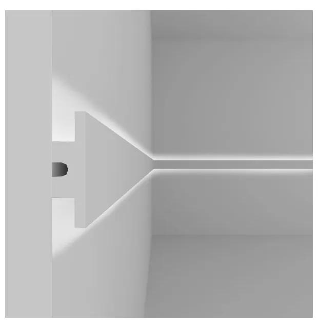 Cornice Pitturabile per Illuminazione Bidirezionale per Strisce LED - 1,15m Selezionare la lunghezza 1,15 Metri