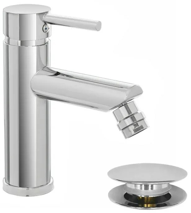 Miscelatore bidet inox cromato lucido con piletta click-clack York
