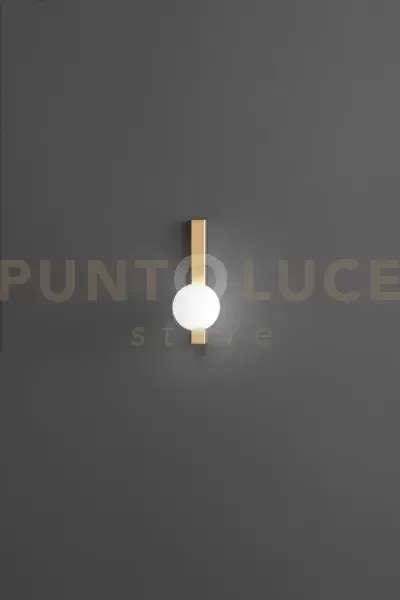 Applique in metallo oro opaco e vetro bianco acidato snooky 1 luce ...