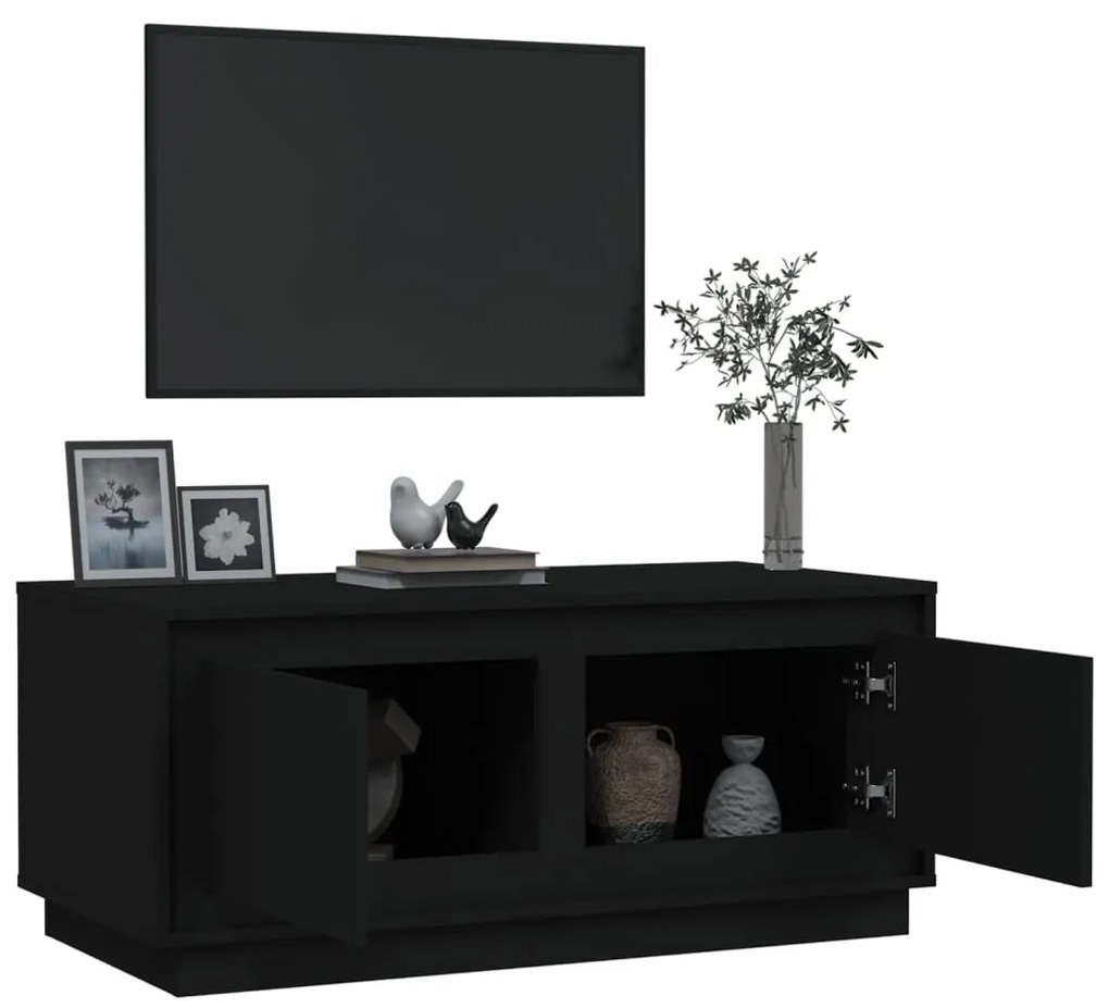 Tavolino da salotto nero 102x50x44 cm in legno multistrato