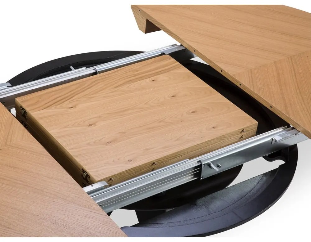 Tavolo da pranzo rotondo con piano effetto rovere allungabile con estensione ø 120 cm Magnus – Windsor &amp; Co Sofas