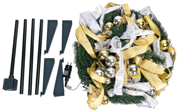 Aigostar - Albero di Natale LED da esterno 150 LED/230 V 1,8 m IP44 bianco/oro luce fredda