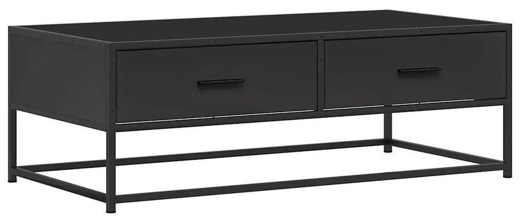 Tavolino salotto nero 100x50x35 cm legno multistrato e metallo