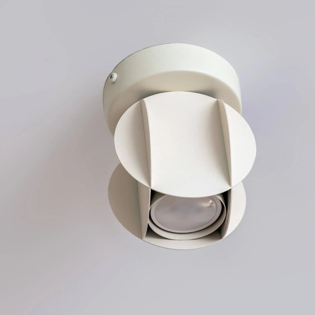HELAM Faretto da soffitto GAMBIT, bianco crema, Ø 10 cm, metallo, GU10