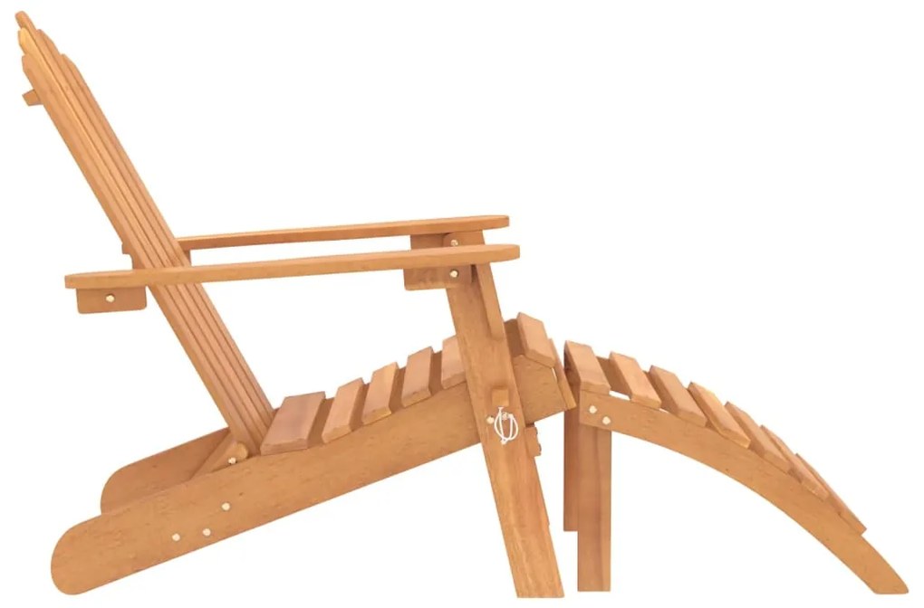Sedia da giardino adirondack con poggiapiedi massello di acacia