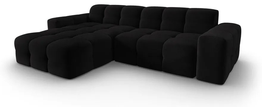 Divano angolare in velluto nero (angolo sinistro) Kendal - Micadoni Home