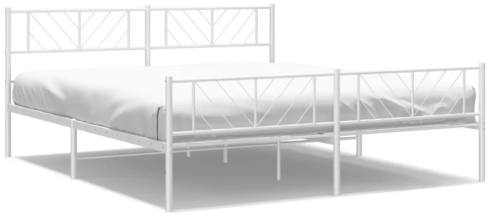 Giroletto con testiera e pediera metallo bianco 193x203 cm