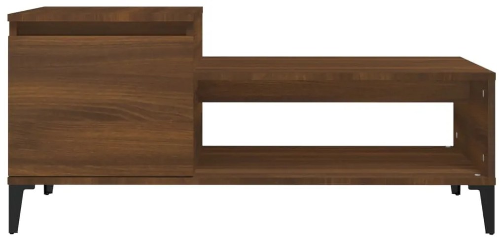 Tavolino da salotto rovere marrone100x50x45cm legno multistrato