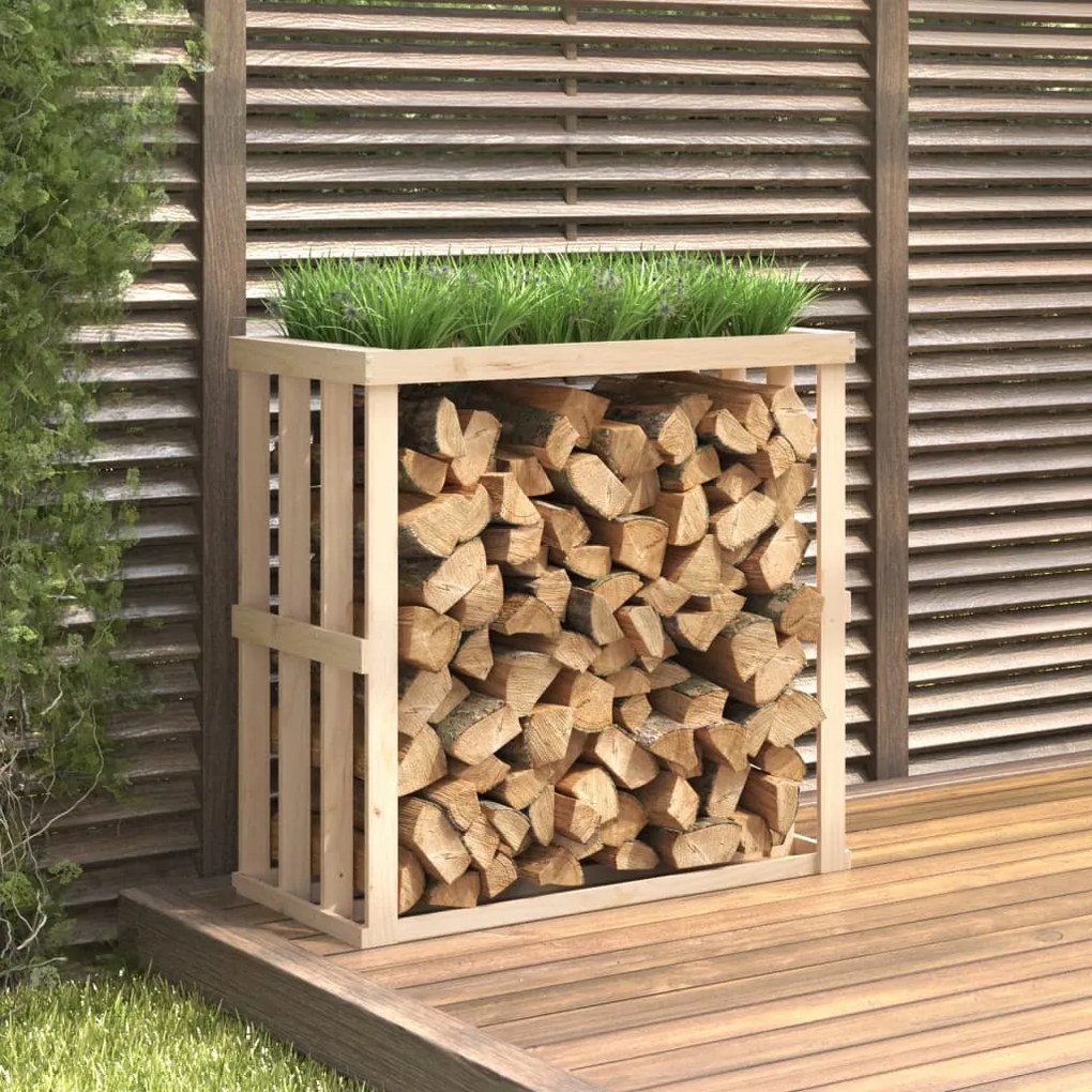 Portaceppi Da Esterno 108x52x106 Cm Legno Massello Pino /