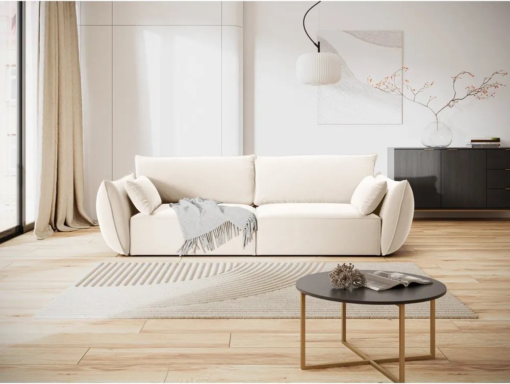 Divano beige con rivestimento in velluto 208 cm Vanda – Mazzini Sofas