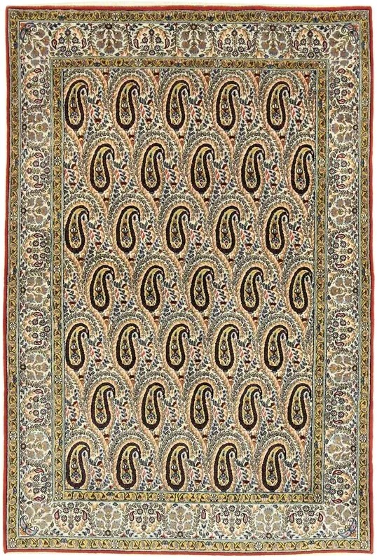 Ghom Tappeto persiano 200x140 Beige (Iran) Annodato A Mano