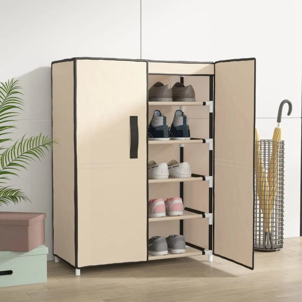 Scarpiera Crema 60x28x90 Cm Tessuto /