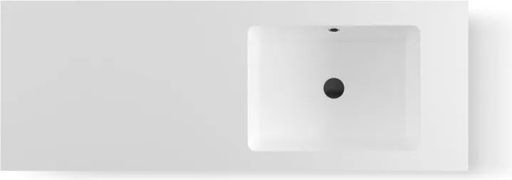 Top per lavanderia Eklettica L 70.5 x H 1 x P 62 cm bianco, solid surface