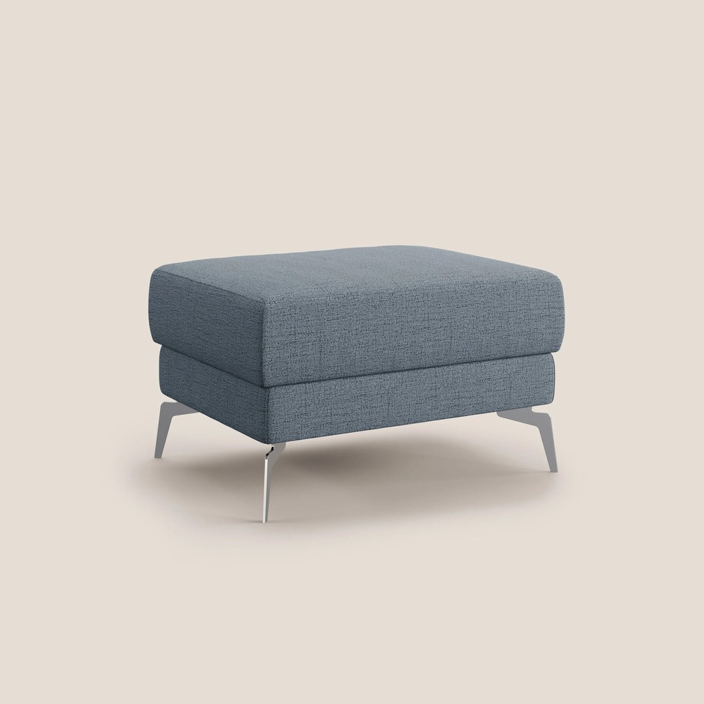 Star Pouf con piedini alti in tessuto impermeabile fiammato T03 blu
