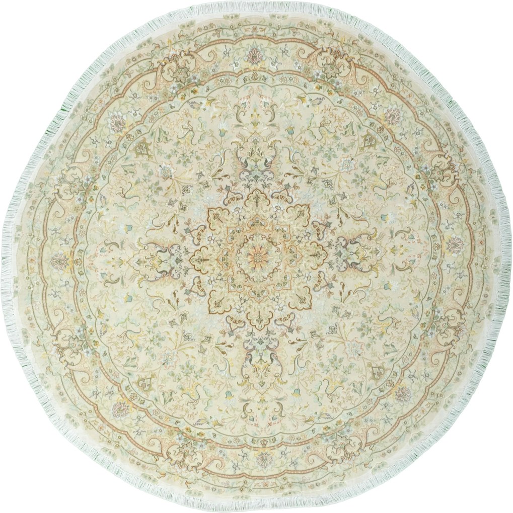 Tabriz Tappeto persiano 210x210 Beige (Iran) Annodato A Mano