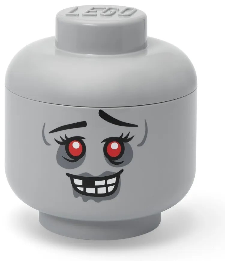 Scatola per bambini grigia in plastica ø 24x27 cm Head Zombie L – LEGO®