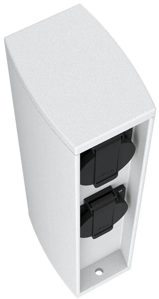 Colonnina con Prese elettriche da Giardino 30cm IP54 Alluminio - Bianca