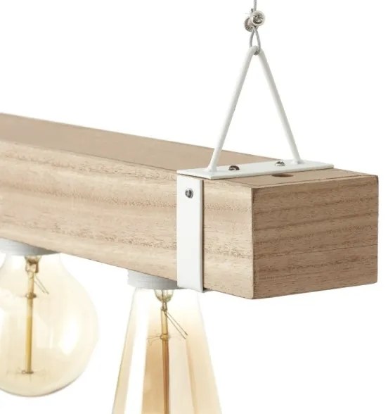 Brilliant - Lampadario a sospensione con filo WHITEWOOD 5xE27/30W/230V