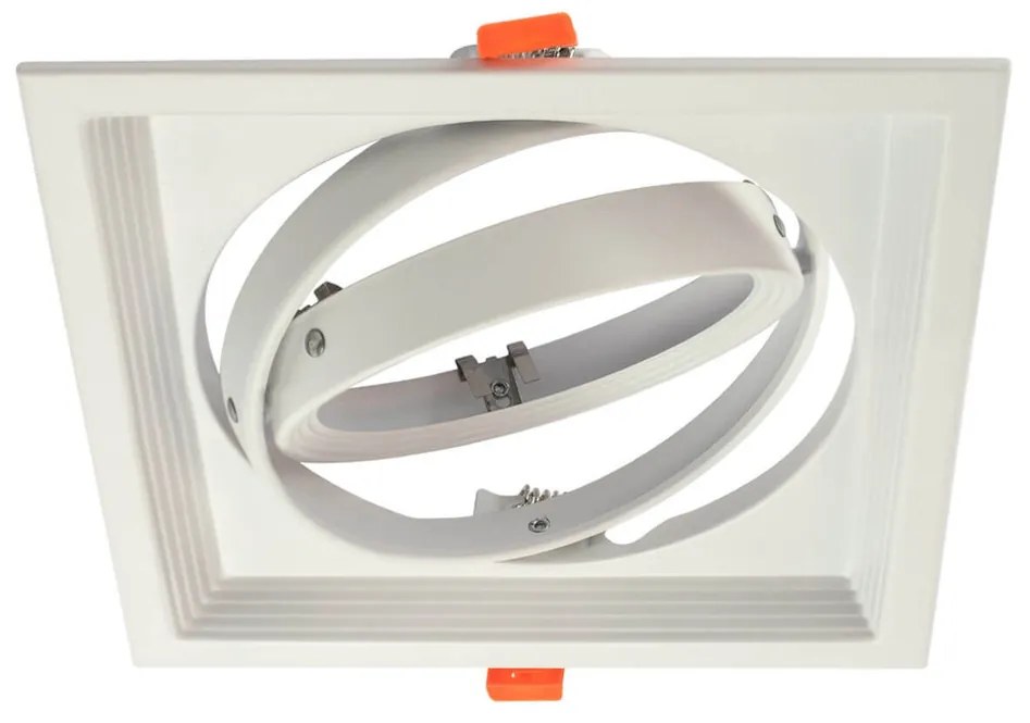 Faro da Incasso Orientabile Bianco - 1 lampada AR111 Foro 165x165mm