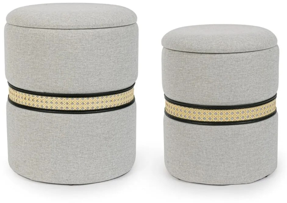 Set di 2 pouf contenitore KARINA grigio