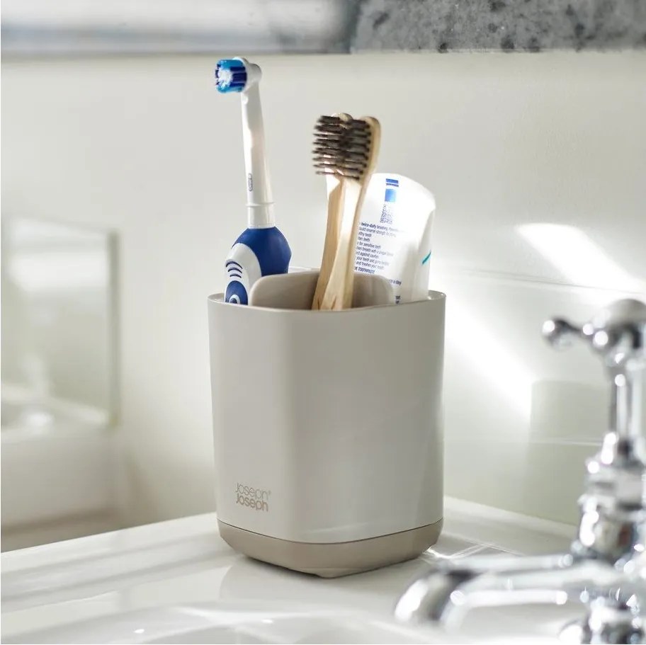 Portaspazzolino verticale beige in plastica EasyStore – Joseph Joseph