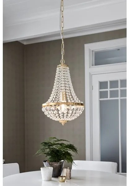 Markslöjd 106118 - Lampadario di cristallo a sospensione con catena GRÄNSÖ 1xE27/60W/230V