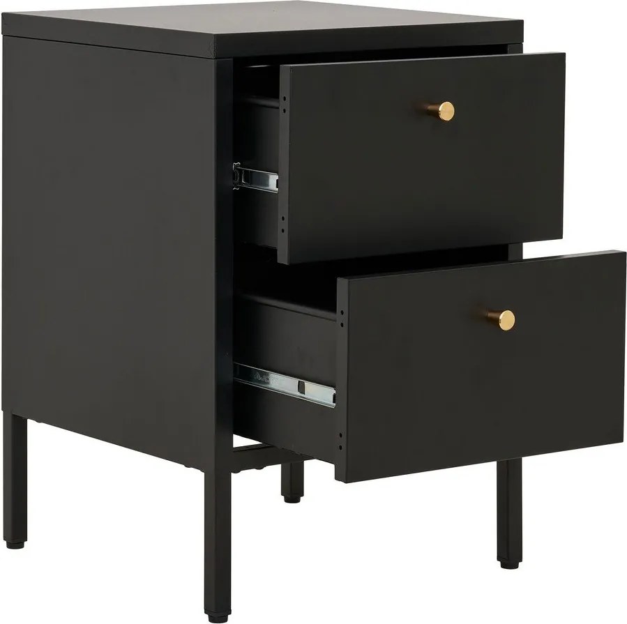Comodino in metallo nero Dalby - House Nordic
