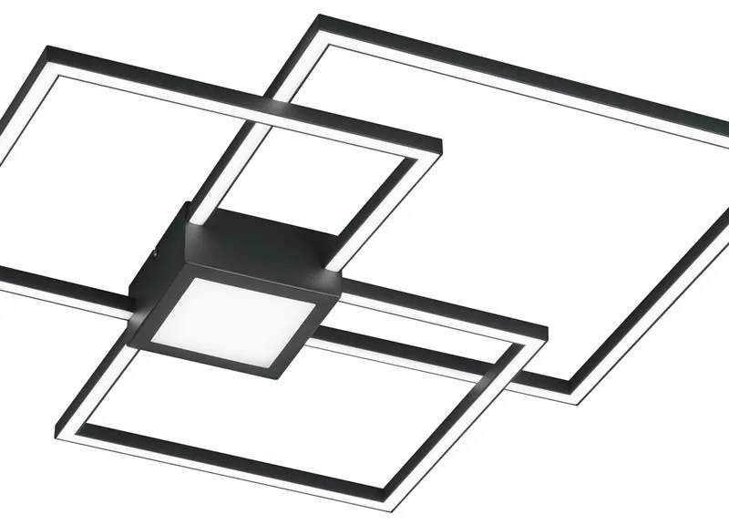 Plafoniera LED moderno Hydra, nero 65.5x65.5 cm, luce calda dimmerabile, 4000 lumen TRIO LIGHTING INTER