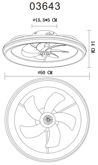 Globo 03643 - Ventilatore da soffitto dimmerabile a LED CELESTE LED/40W/230V 3000-6500K + TC