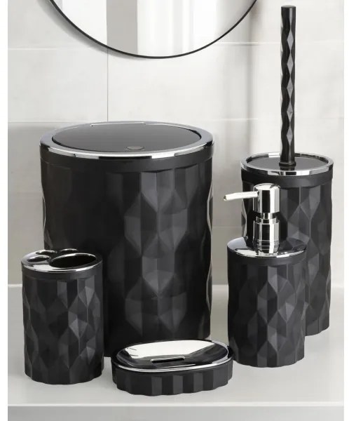 Set da bagno REINA 5 pz nero/cromo
